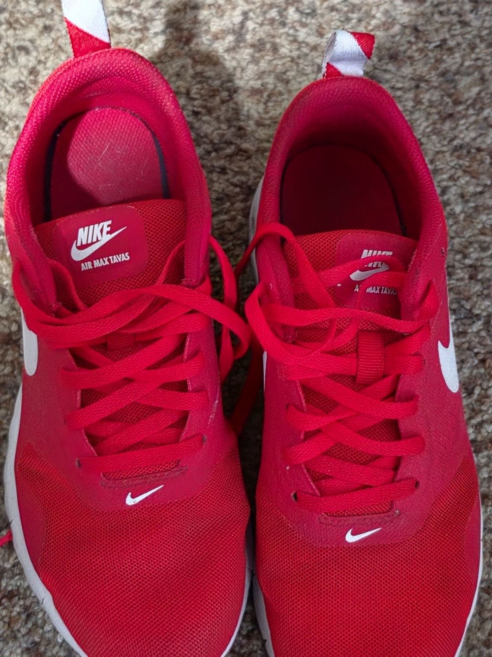 Nike Red and White Athletic Sneakers